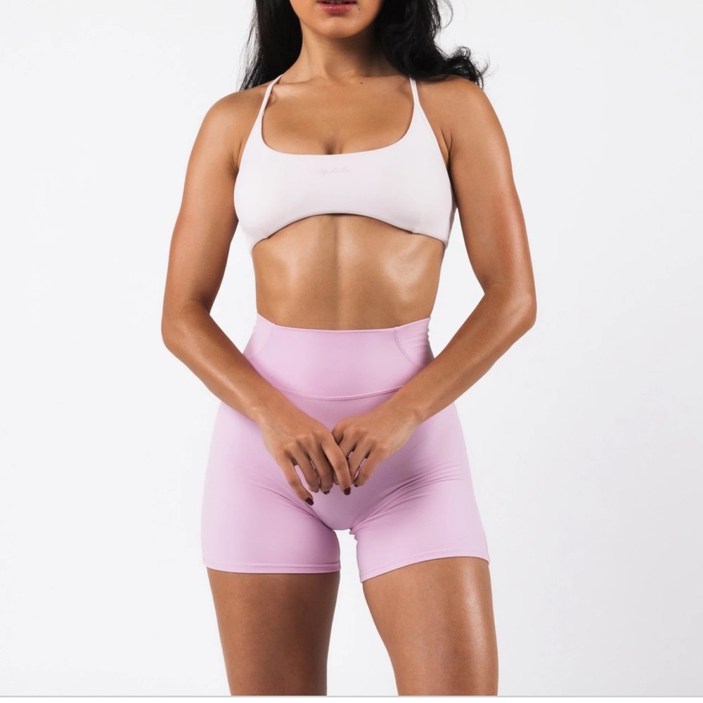 Alphalete aura strappy bra- tea rose
